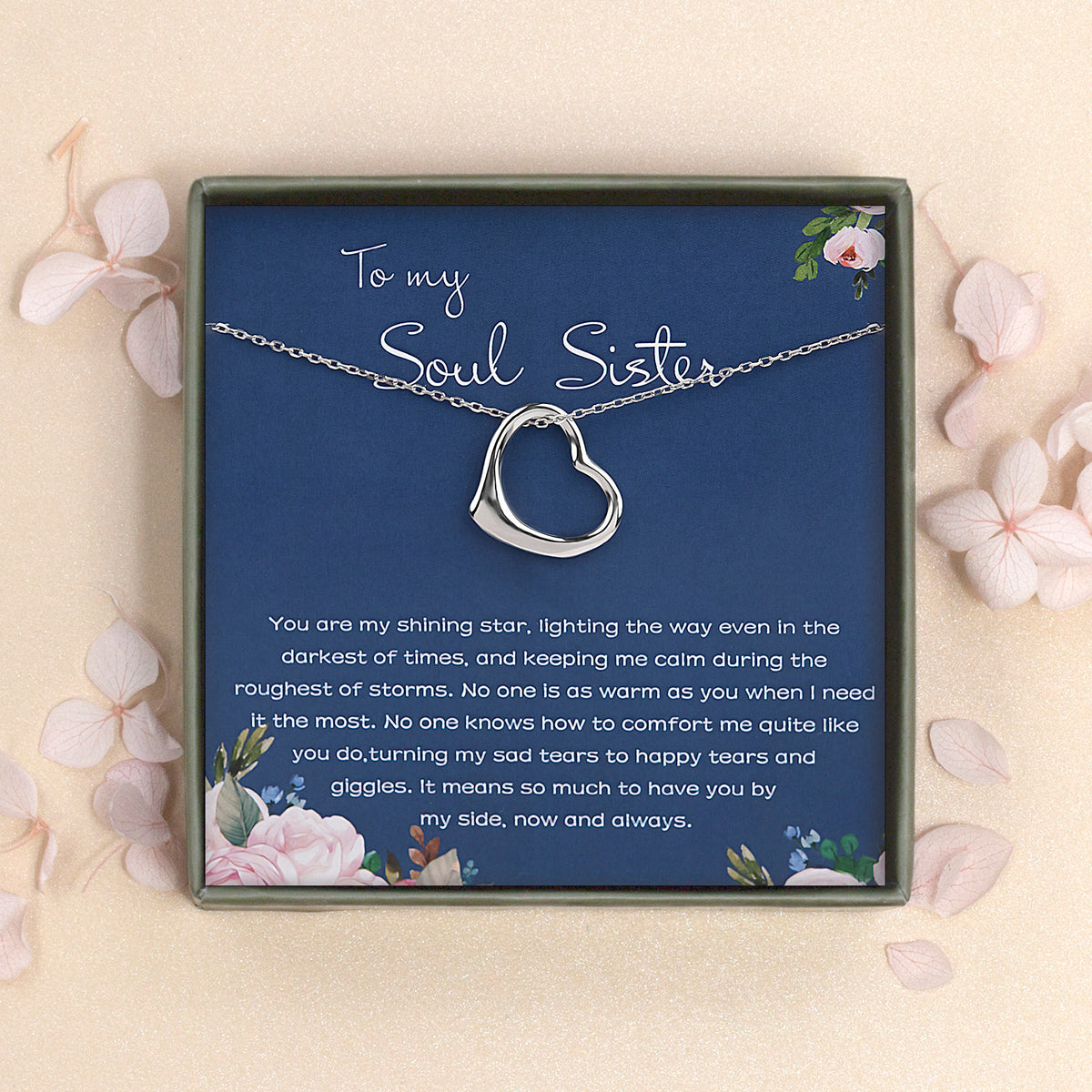 Anavia Soul Sister Pearl Necklace, Birthday Gift 925 Sterling Silver  Necklace for Soul Sister-[White Pearl + Silver Chain] 