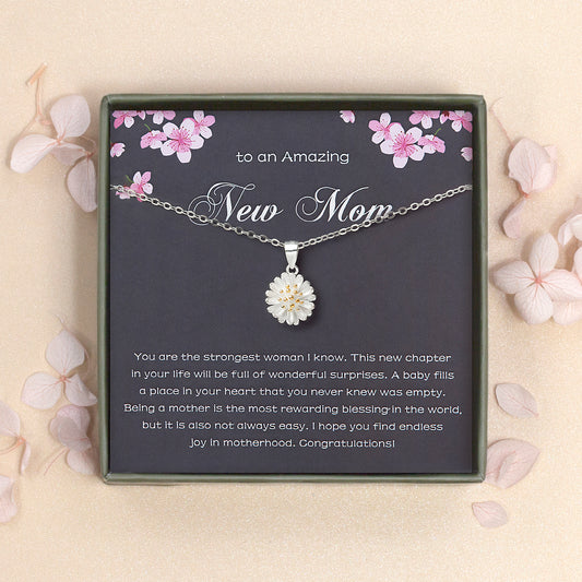 To an Amazing New Mom Daisy Necklace