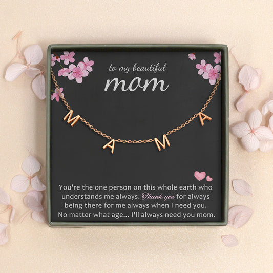 To my Beautiful Mom MAMA Necklace