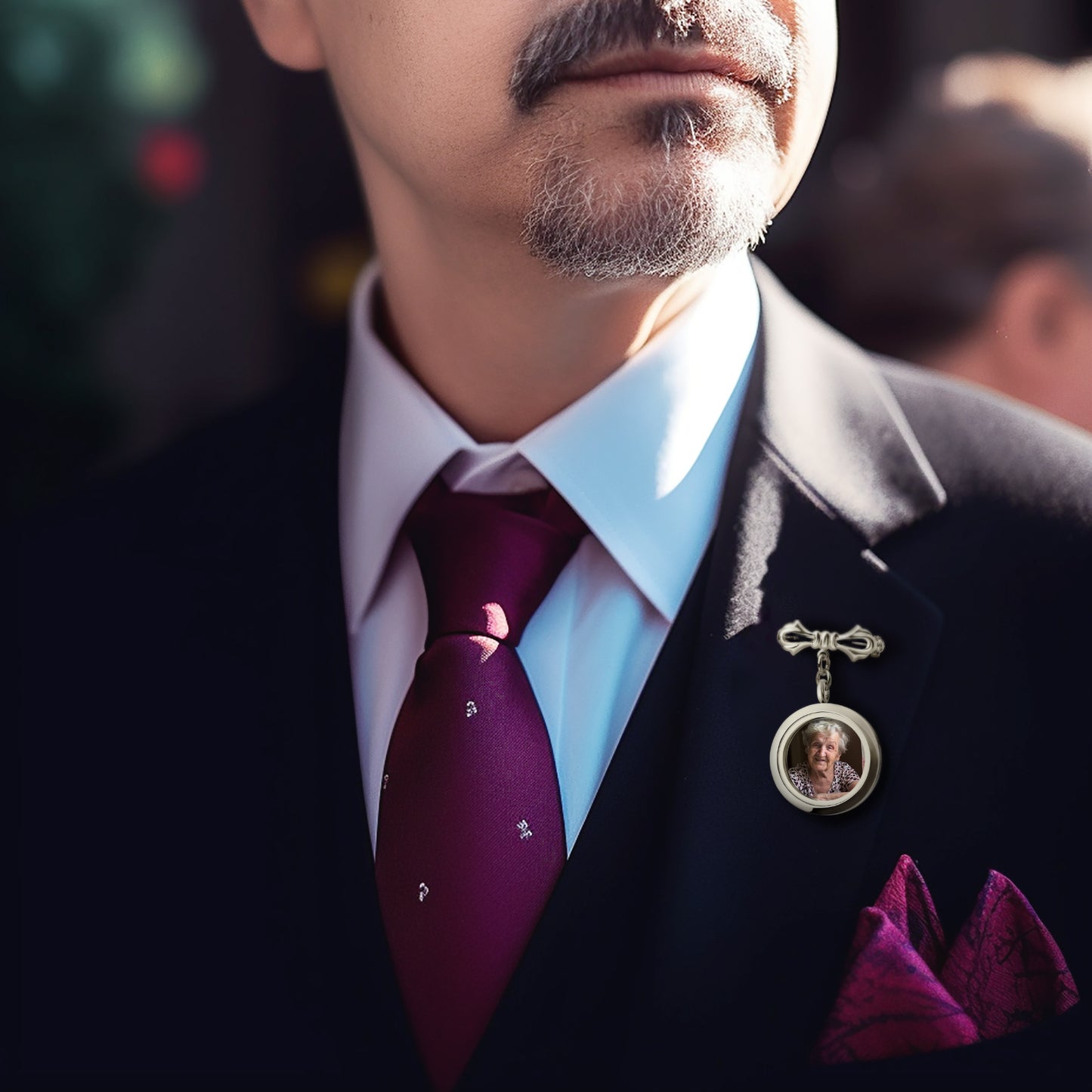 Custom Memorial Photo Locket Pin