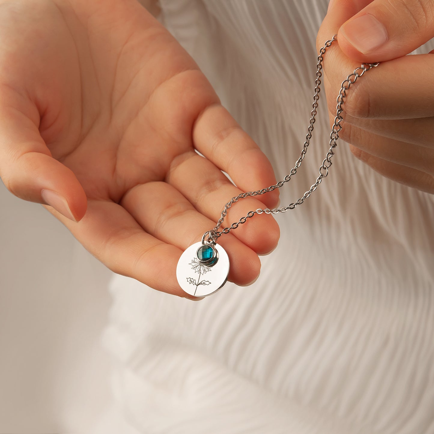 Custom Birth Flower and Birthstone Charm Bracelet