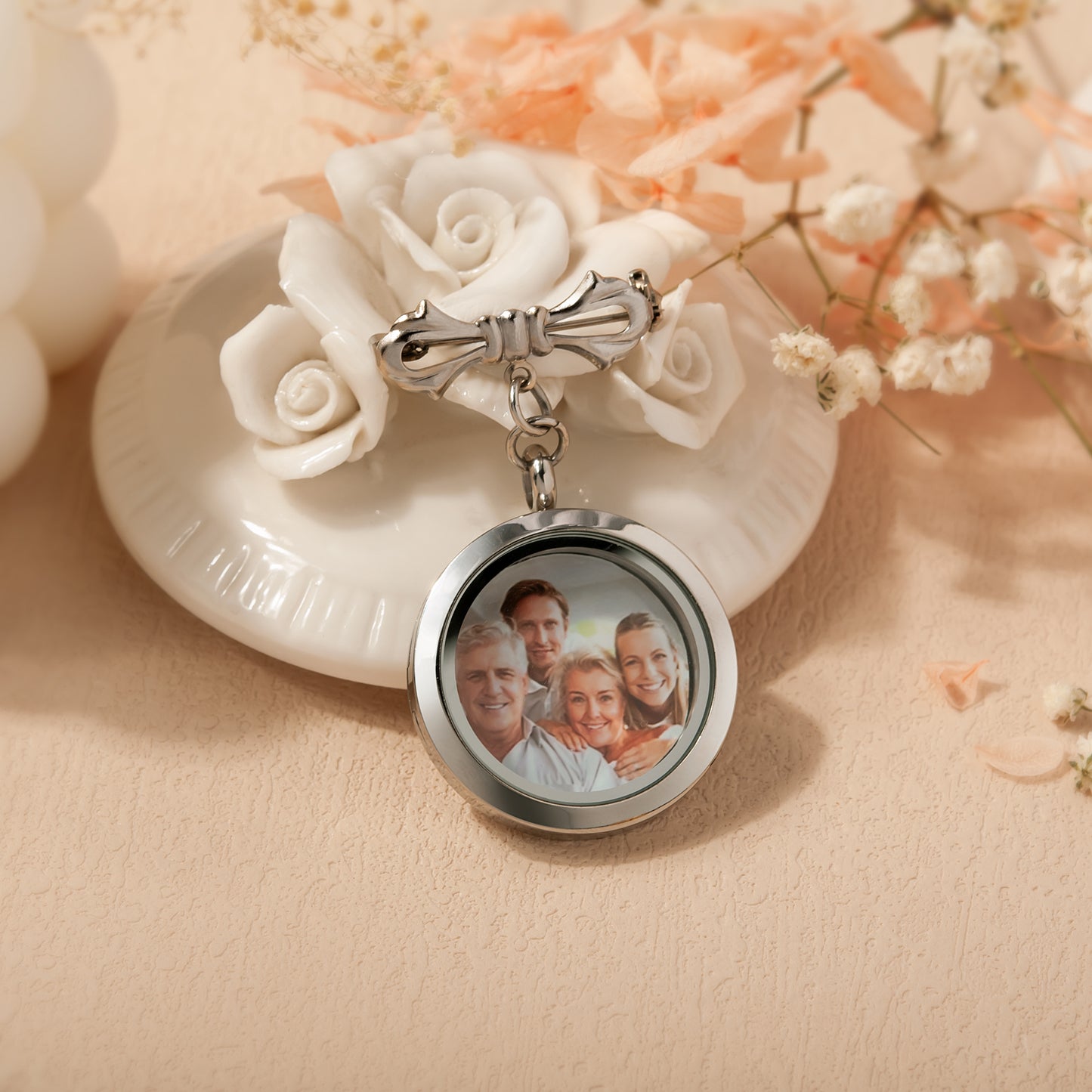 Custom Memorial Photo Locket Pin