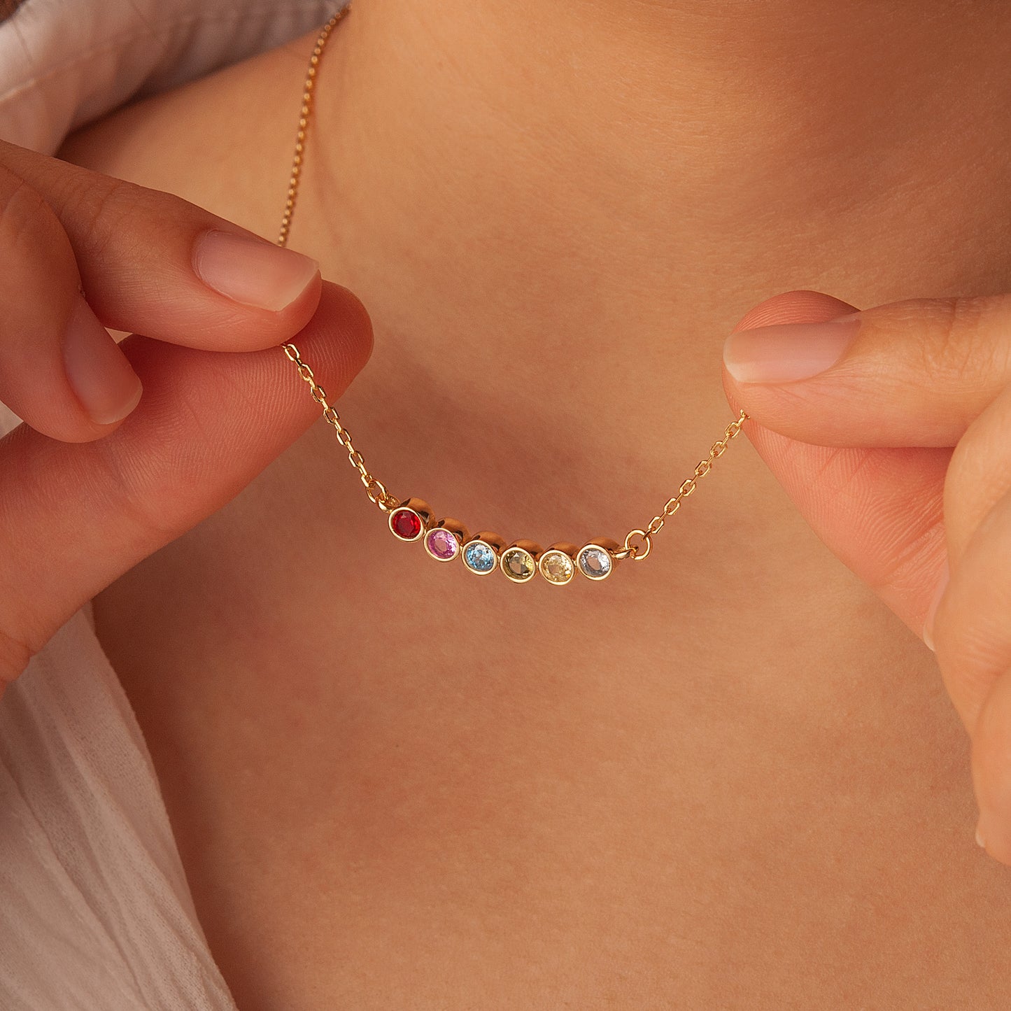 Personalized Family Birthstone Necklace