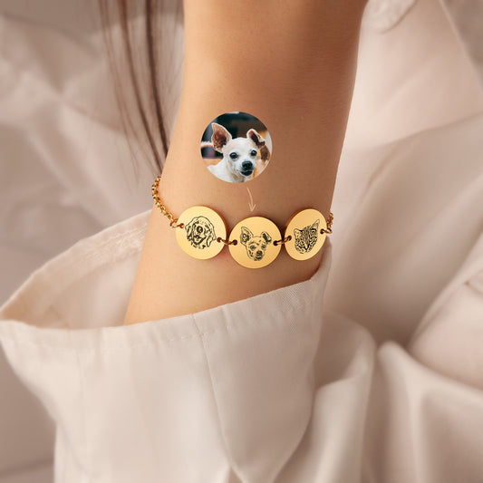 Personalized Pet Portrait Charm Bracelet