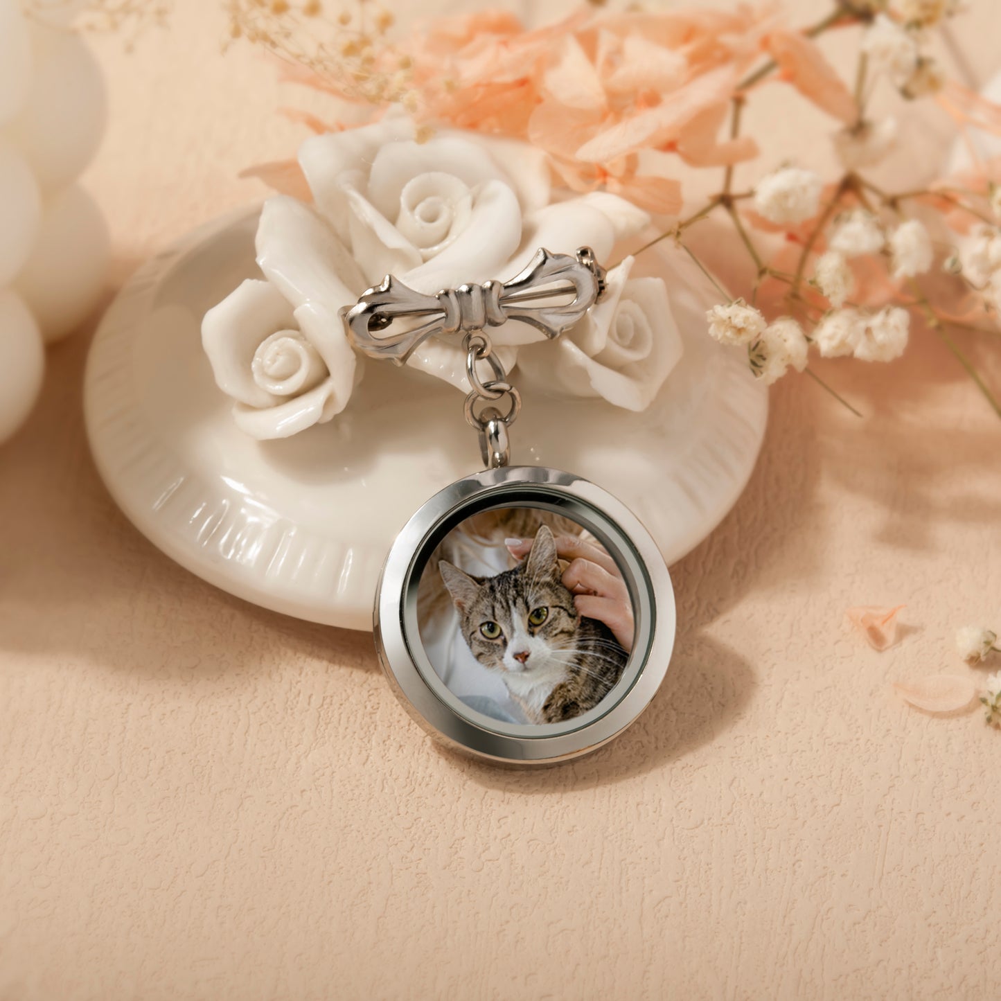 Custom Memorial Photo Locket Pin
