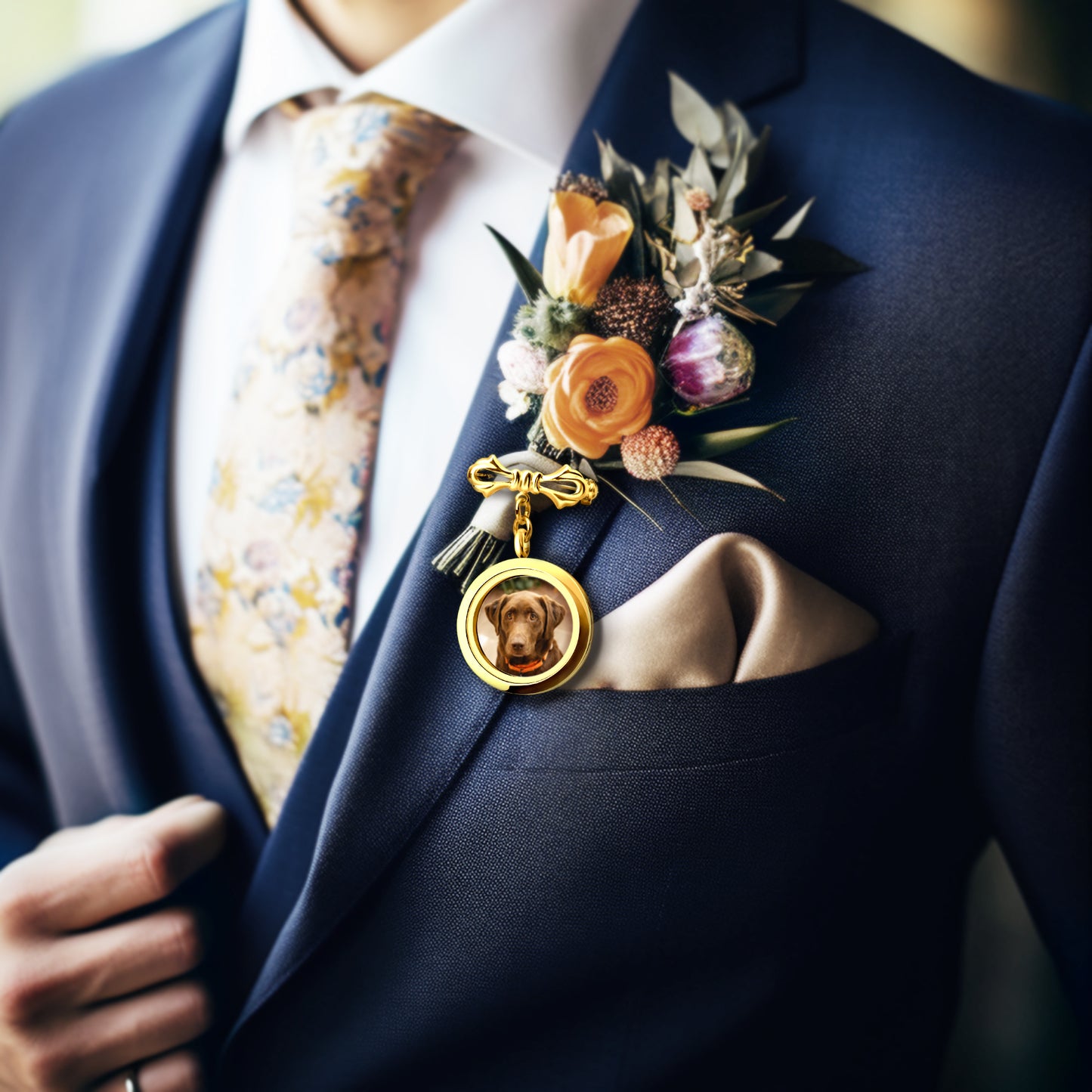 Custom Memorial Photo Locket Pin