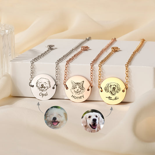 Custom 18MM Pet Portrait Charm Bracelet