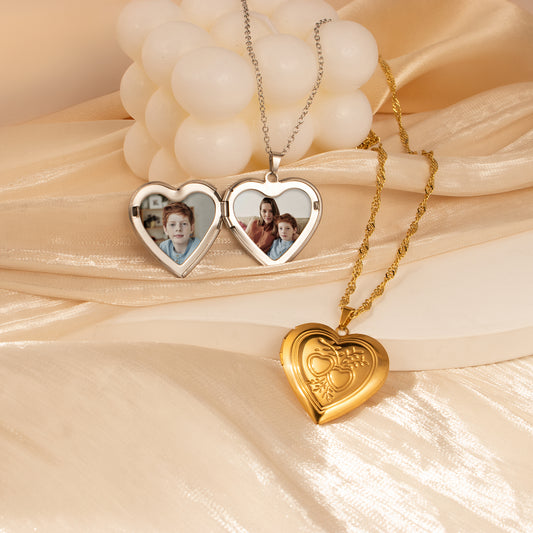 Double Hearts Pet Photo Locket