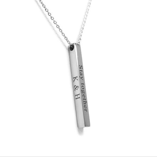 Custom 4 Sided Bar Necklace