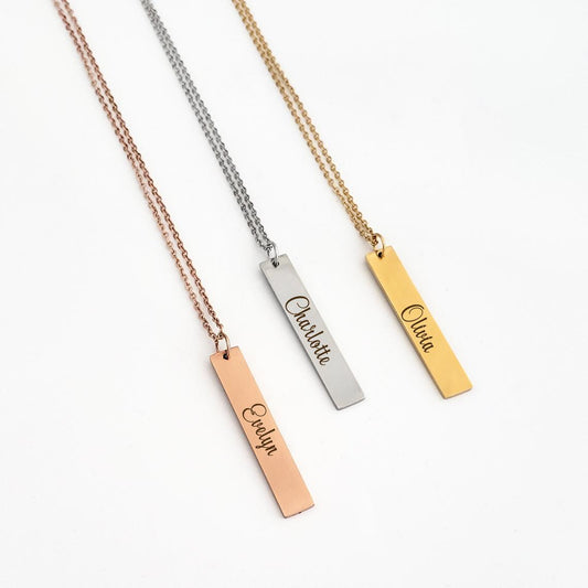 Custom Vertical Bar Necklace