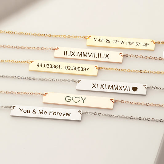Personalized Bar Name Necklace
