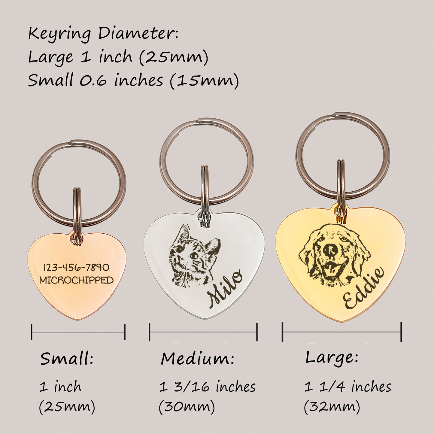 Heart Shaped Stainless Steel Pet Portrait Dog ID Pet Tag