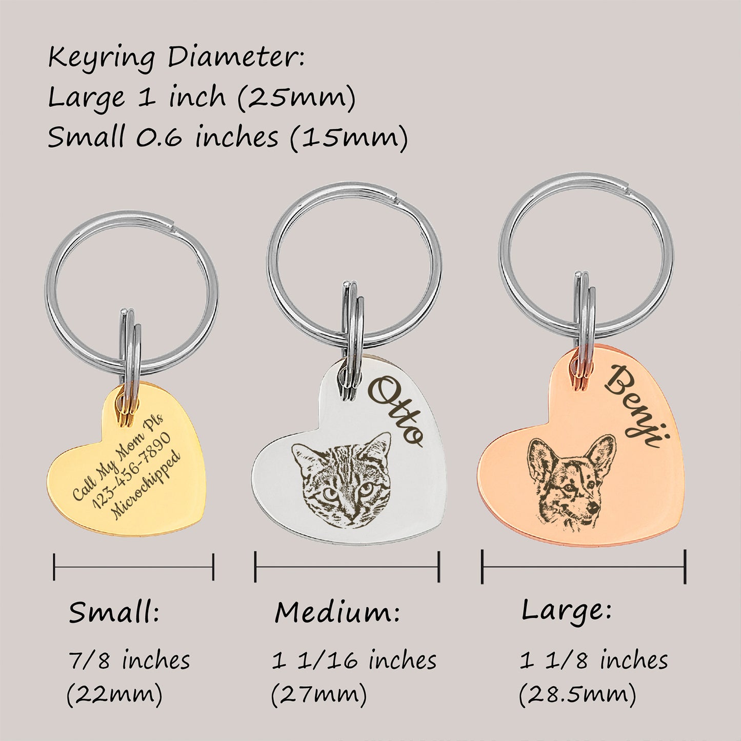 Heart Shaped Stainless Steel Pet Portrait Dog ID Pet Tag