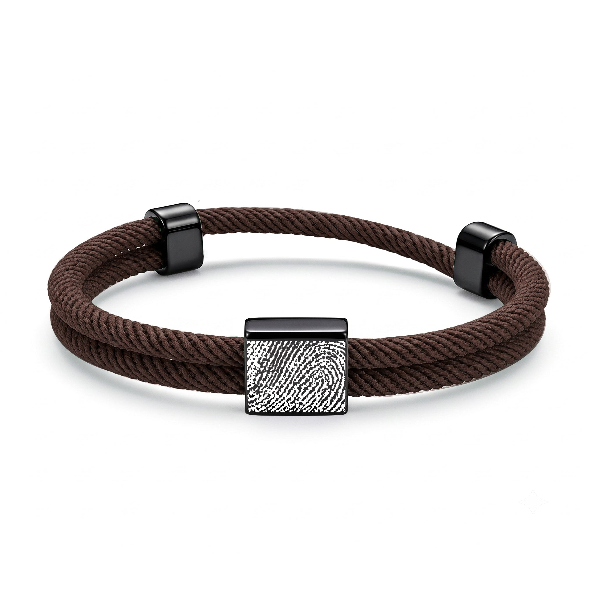 Custom Fingerprint Men's Adjustable Rope Bracelet