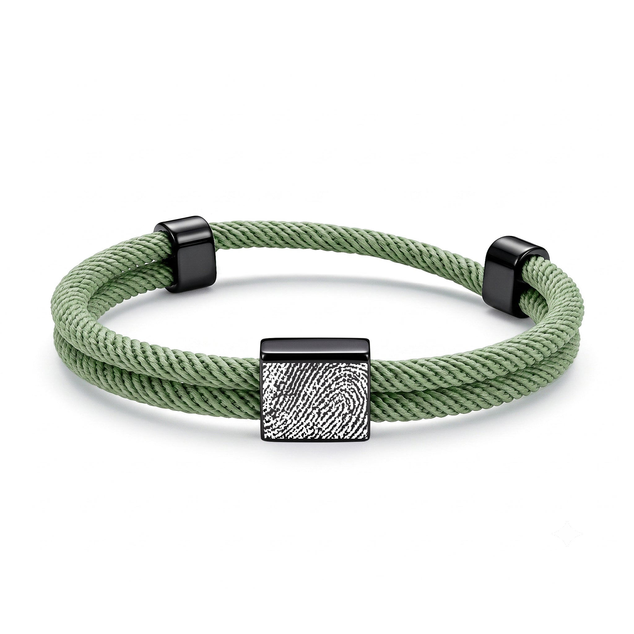 Custom Fingerprint Men's Adjustable Rope Bracelet