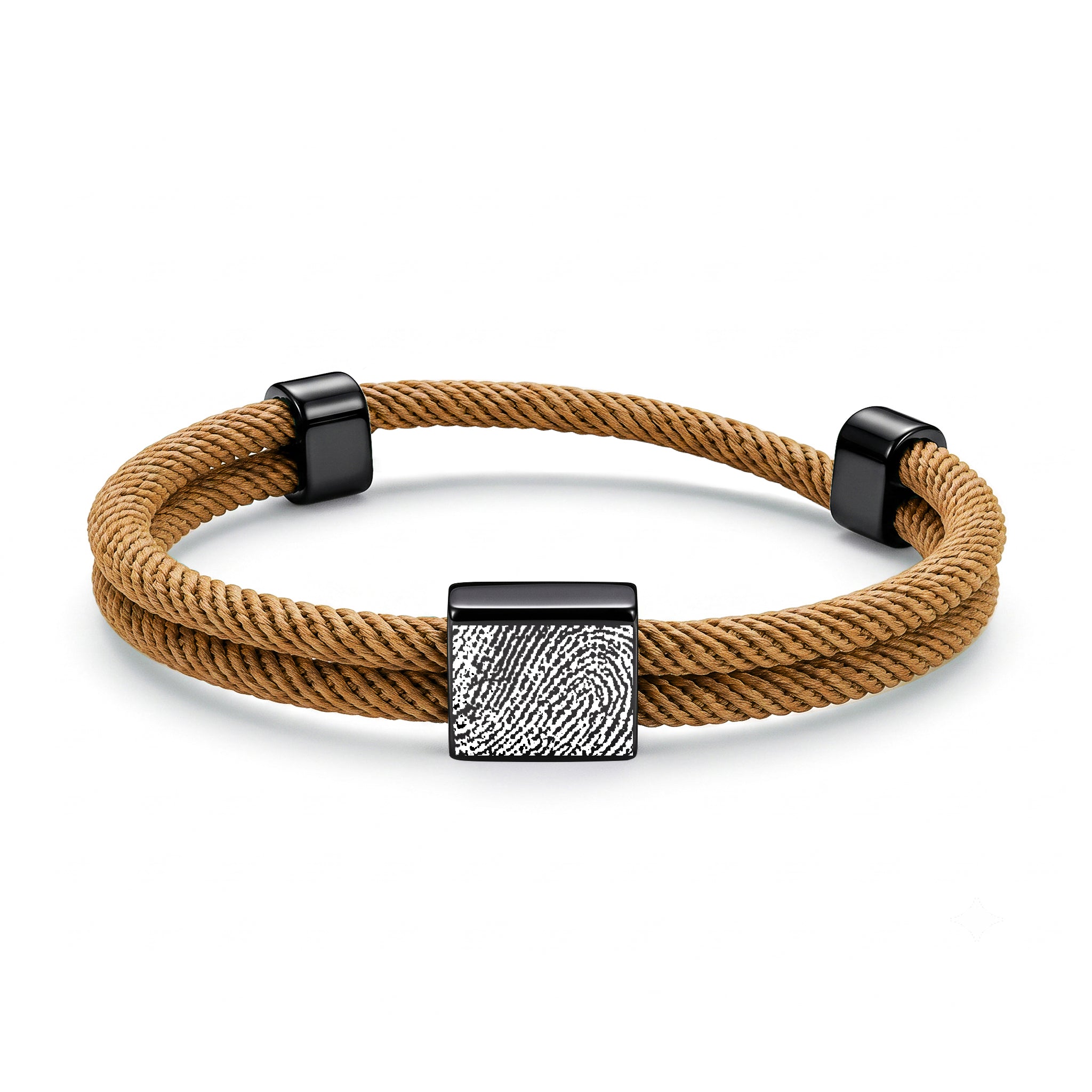 Custom Fingerprint Men's Adjustable Rope Bracelet