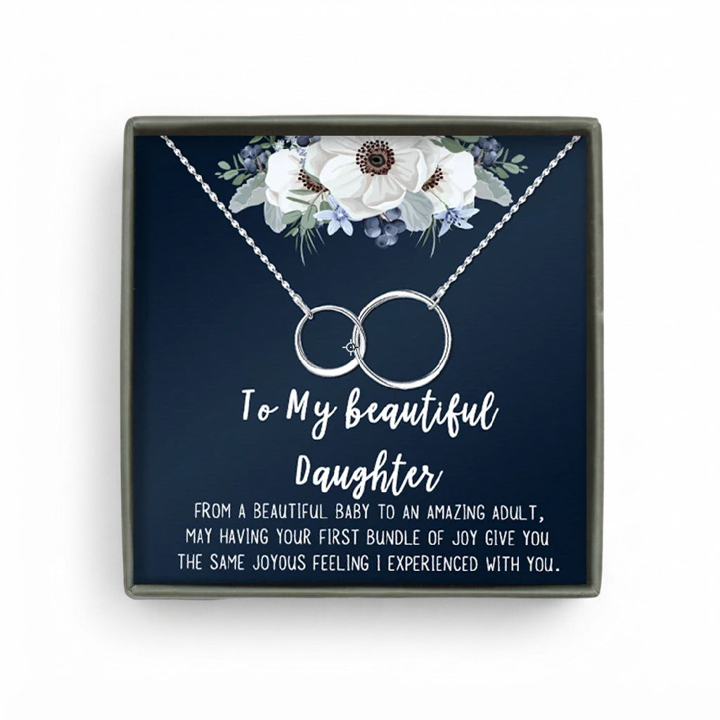 Beautiful Daughter Infinity Ring Necklace Gift Set