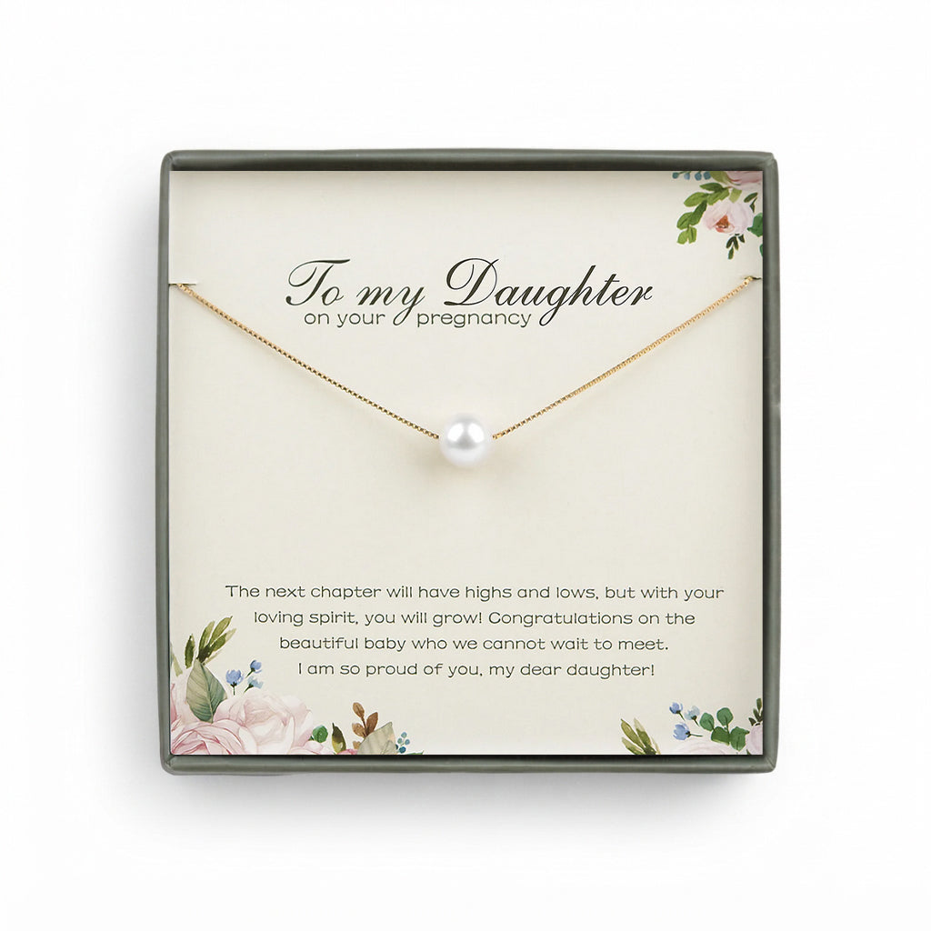"To my Daughter" Card and Pearl Necklace