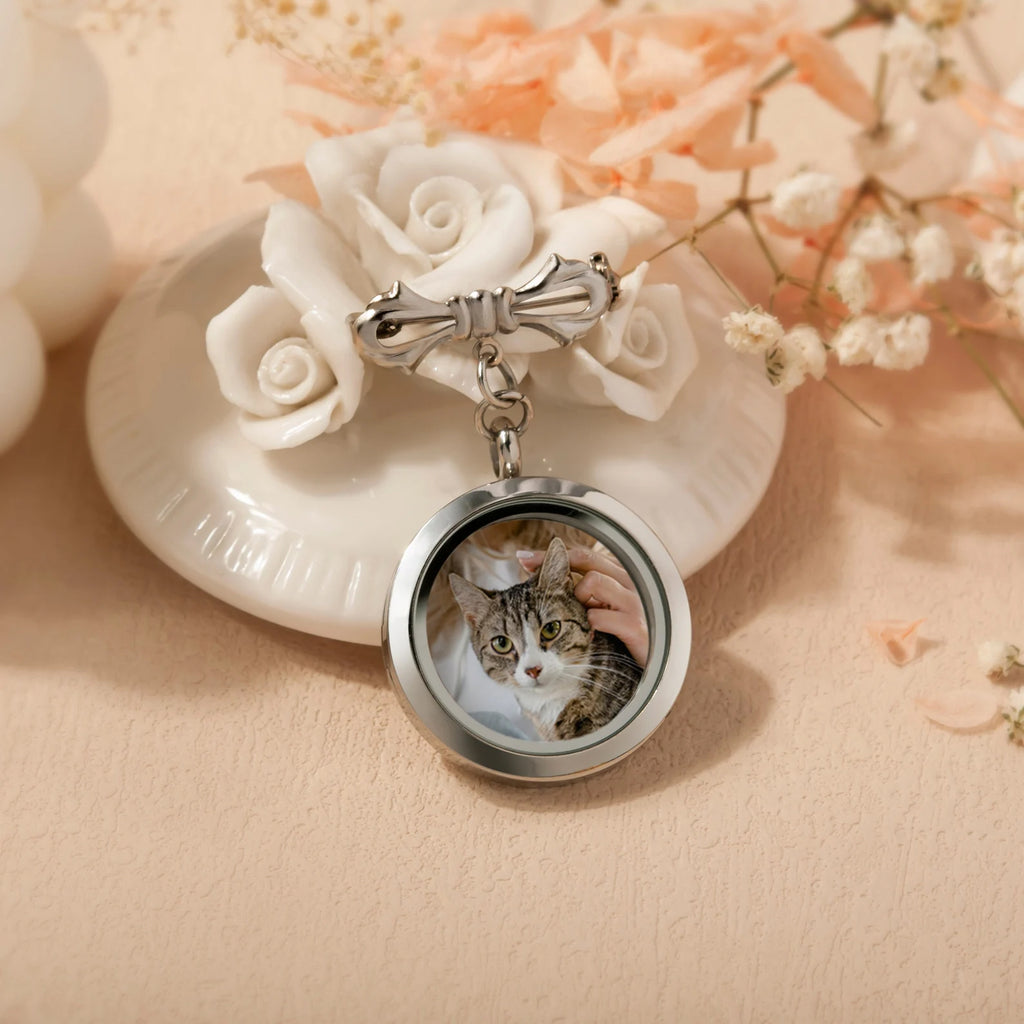 Pet Photo Locket Lapel Pin
