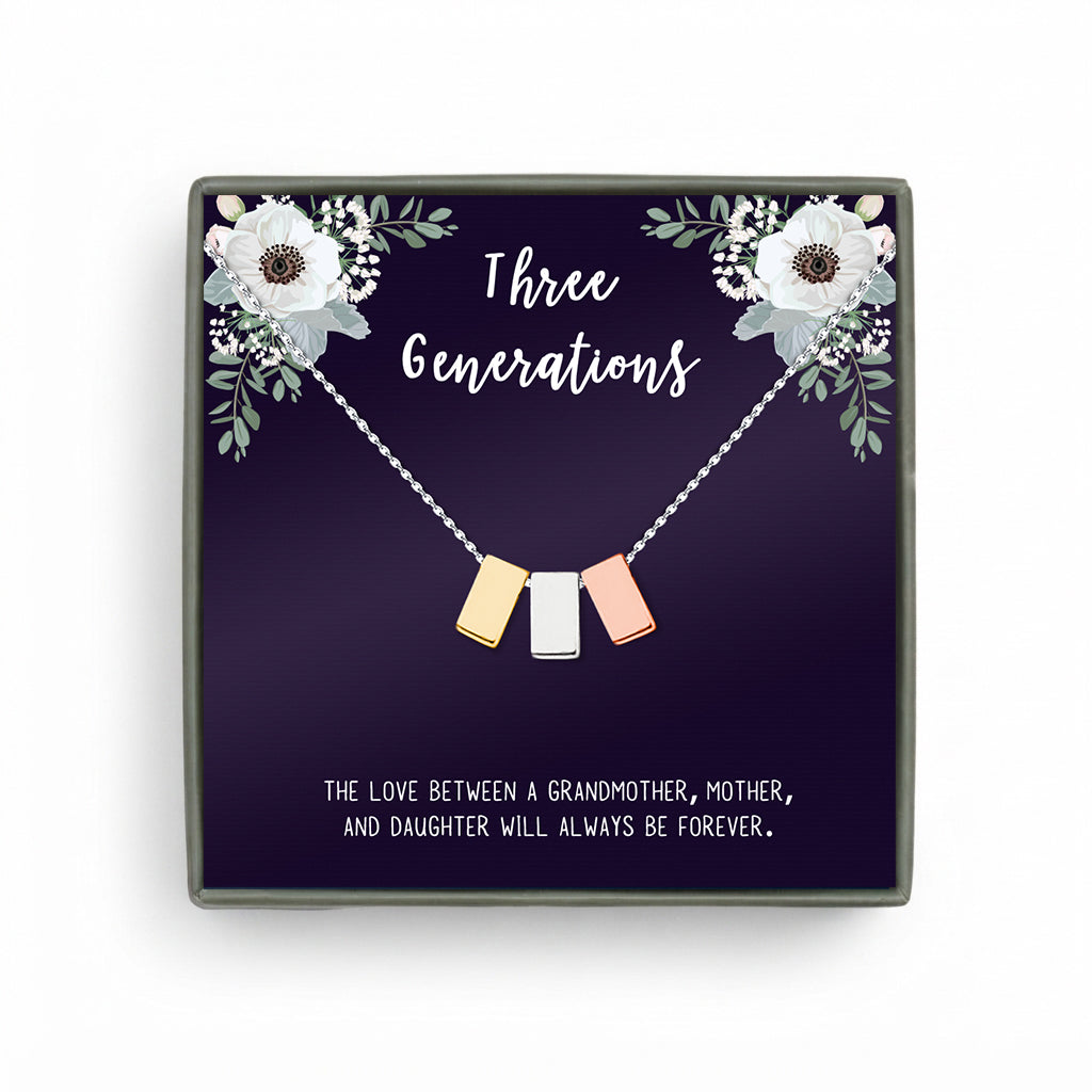 Three Generations Multi Cube Necklace Gift Set