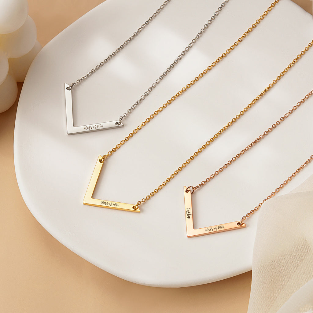 Custom Class of 2025 V Bar Necklace