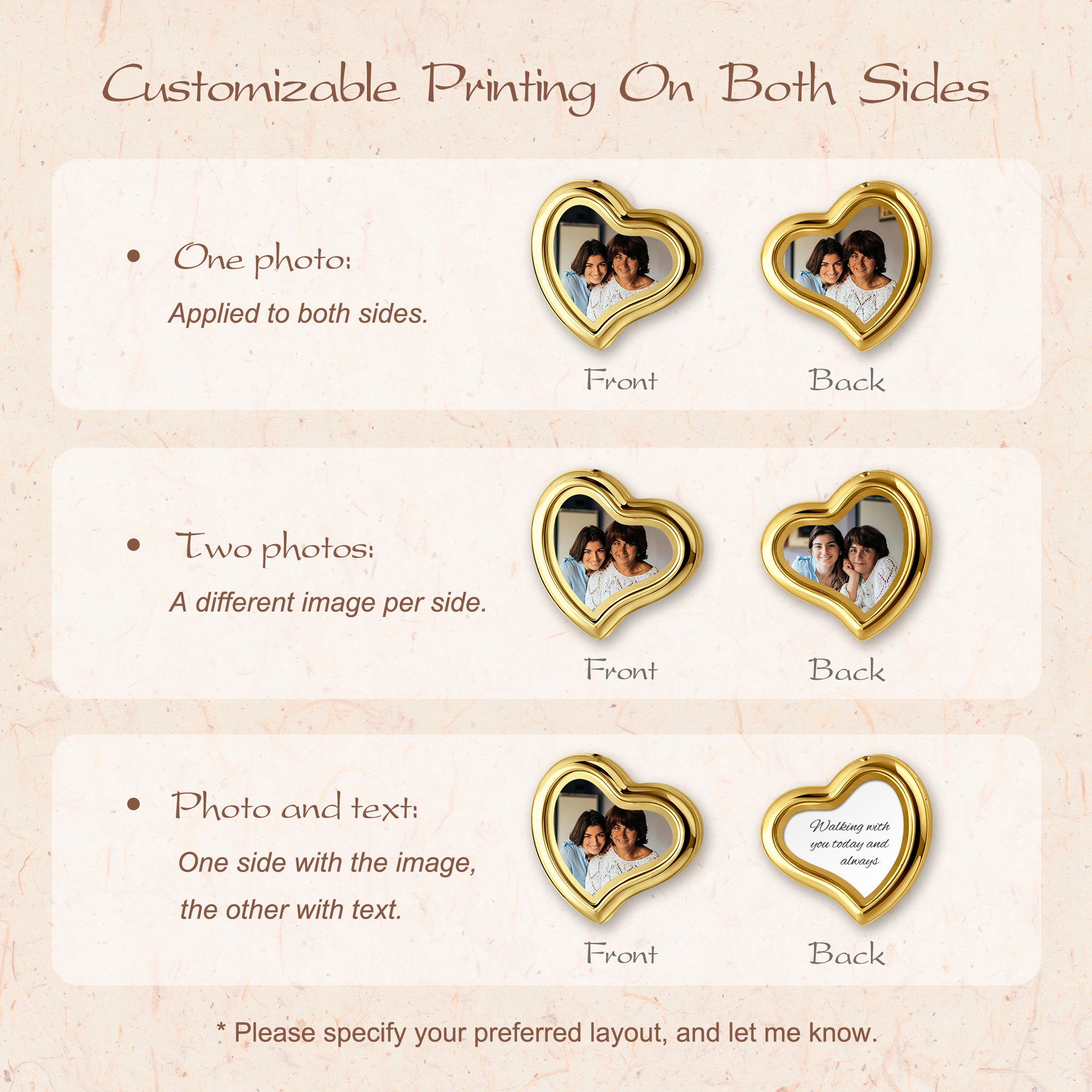 Glass Sideways Heart Wedding Photo Locket Brooch Pin