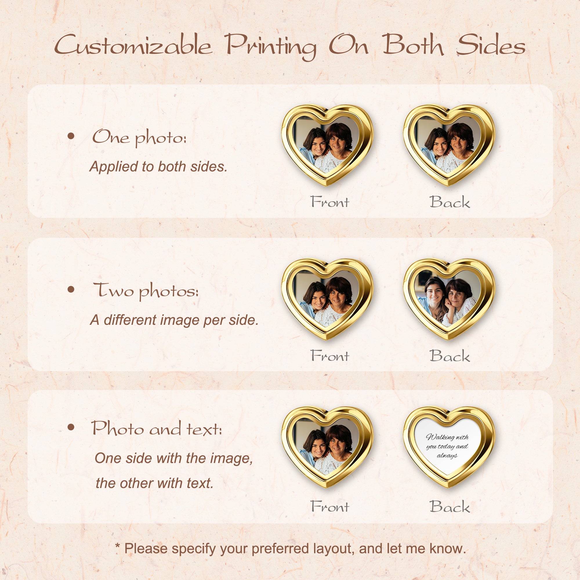 Glass Heart Wedding Photo Locket Brooch Pin