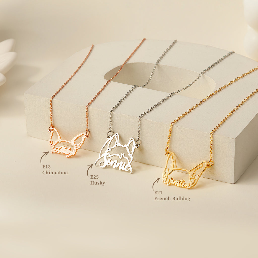 Personalized Pet Ears Name Necklace