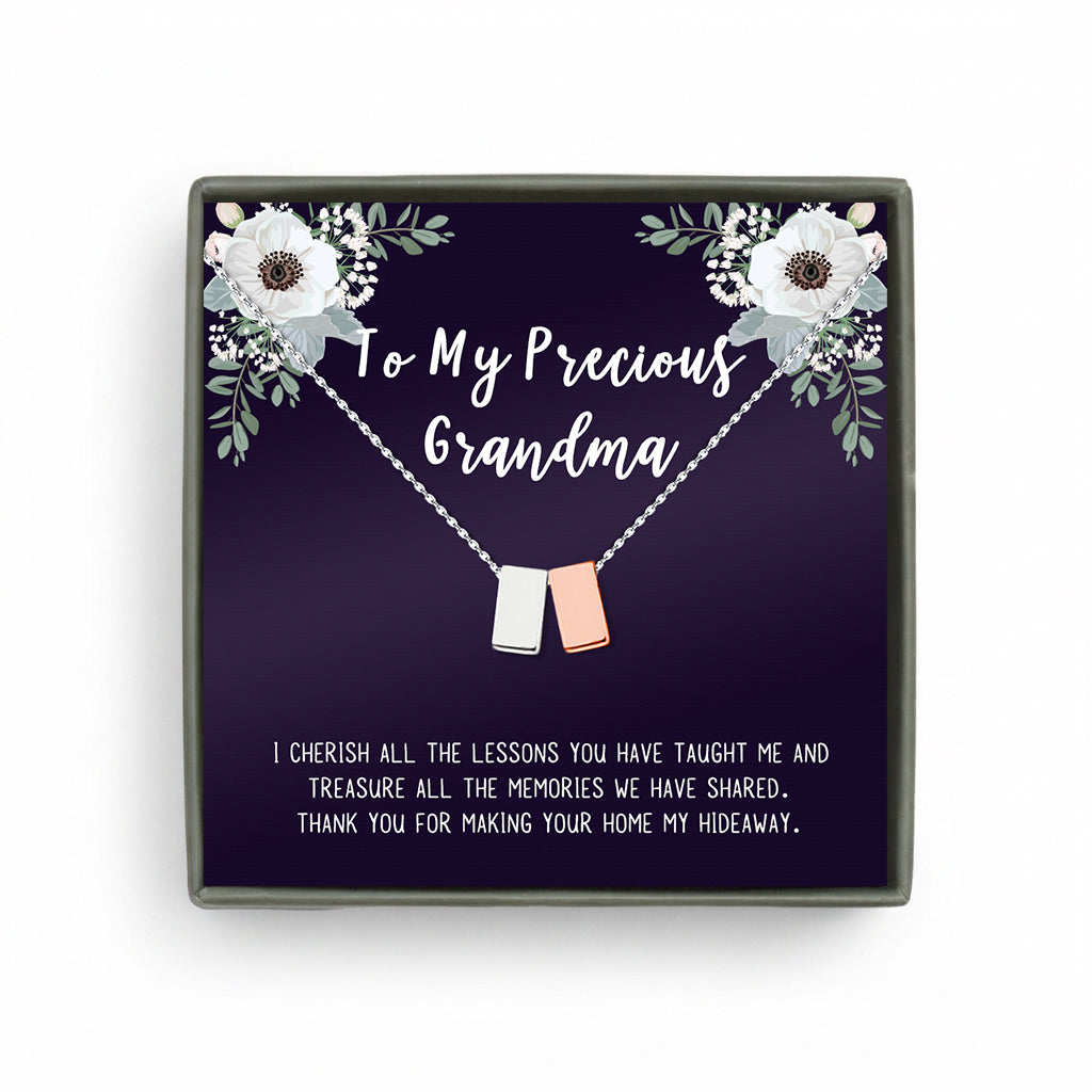 To My Precious Grandma Multi Cube Necklace Gift Set
