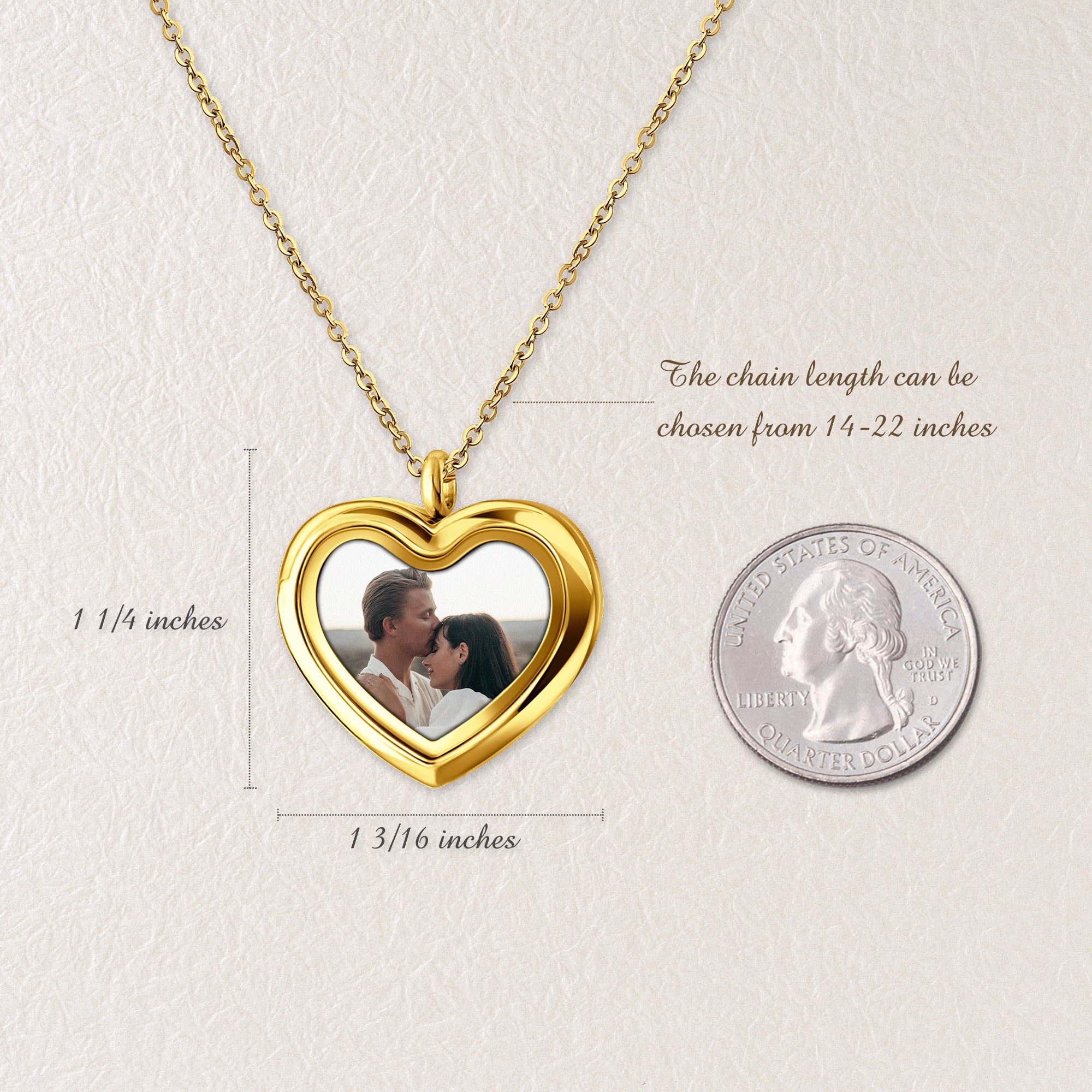 Glass Heart Photo Locket Necklace
