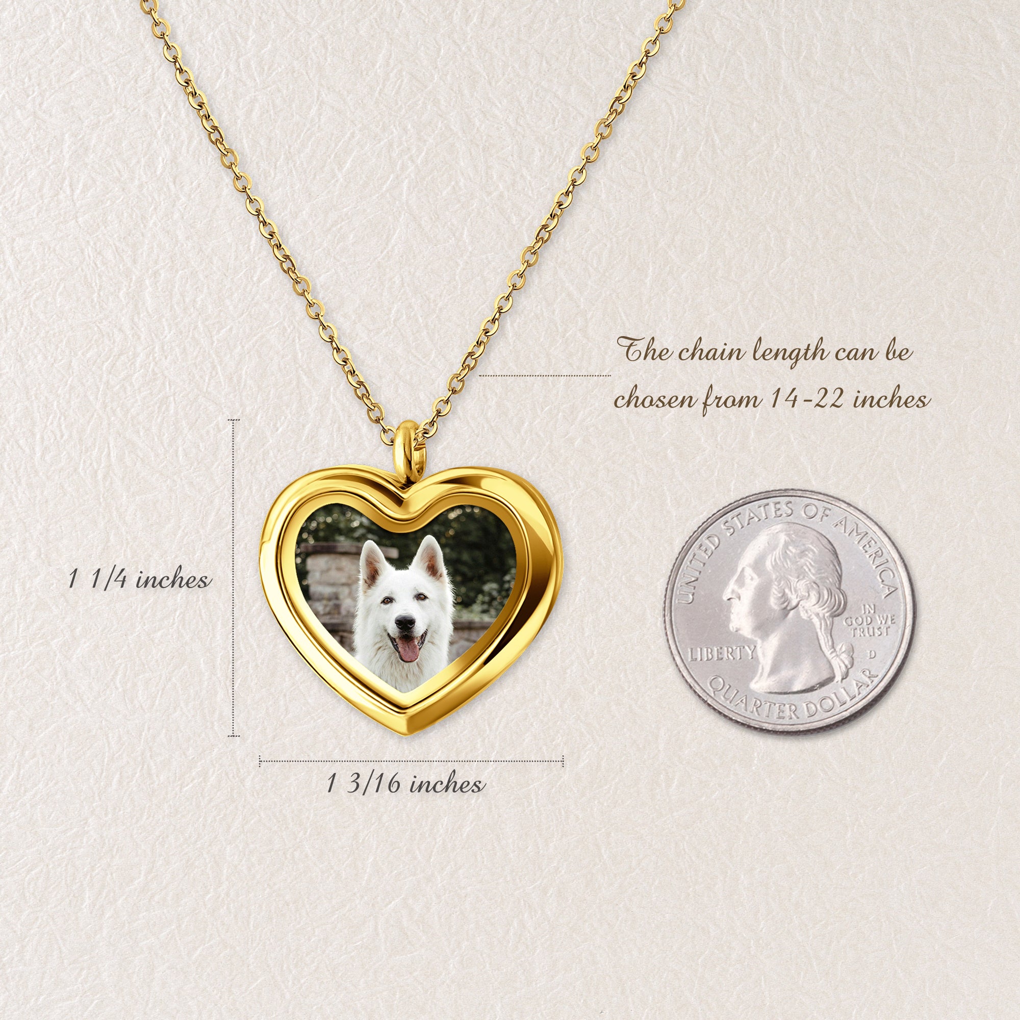 Glass Heart Photo Locket Pet Necklace