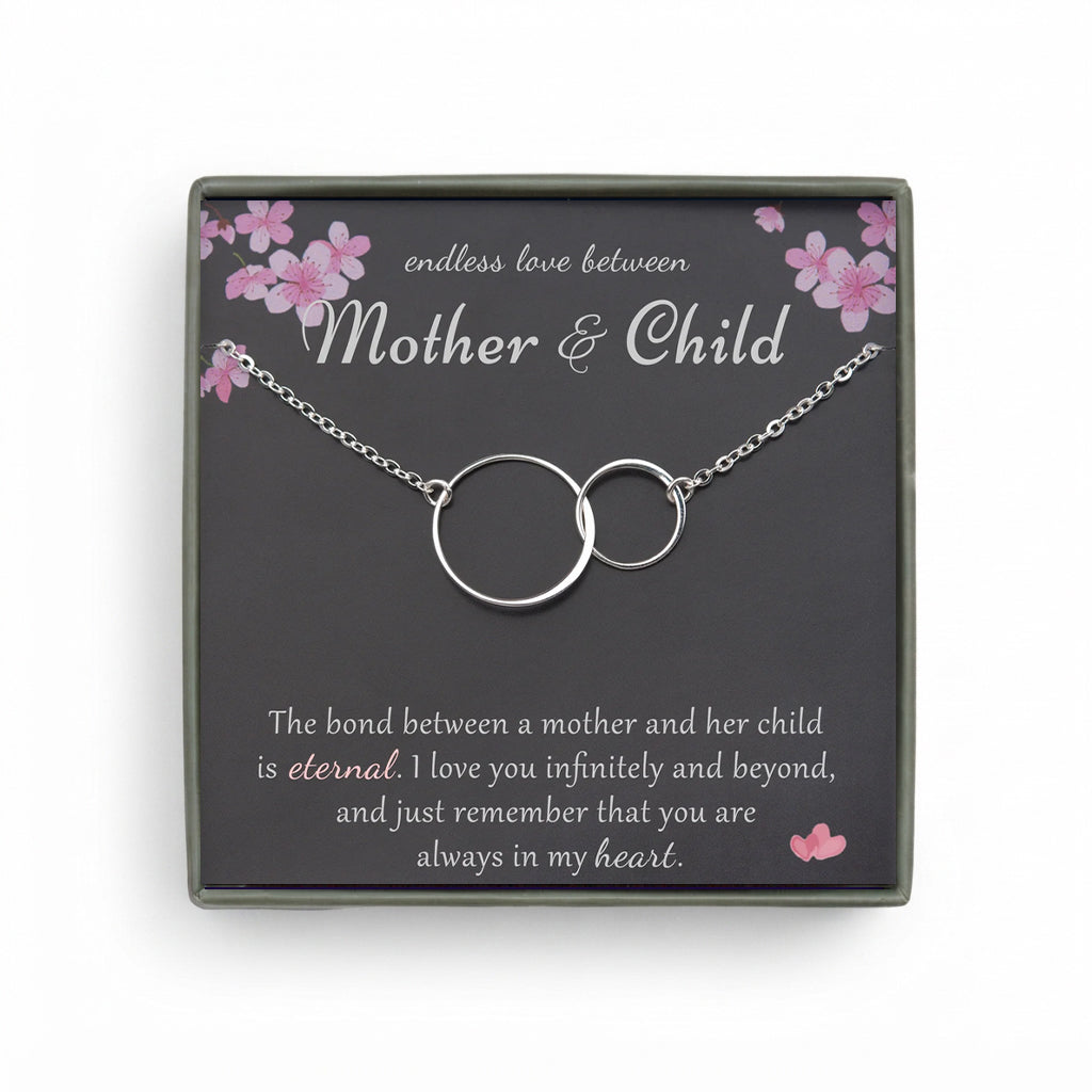 "Endless Love Between Mother And Child" Card and Interlocking Necklace