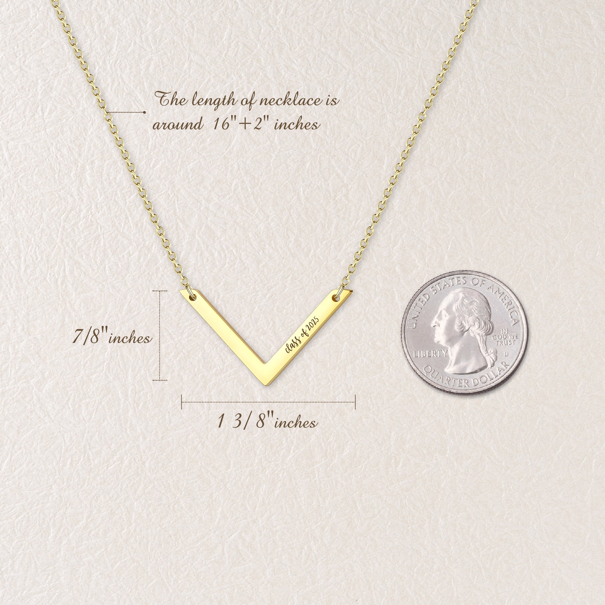 Custom Class of 2025 V Bar Necklace