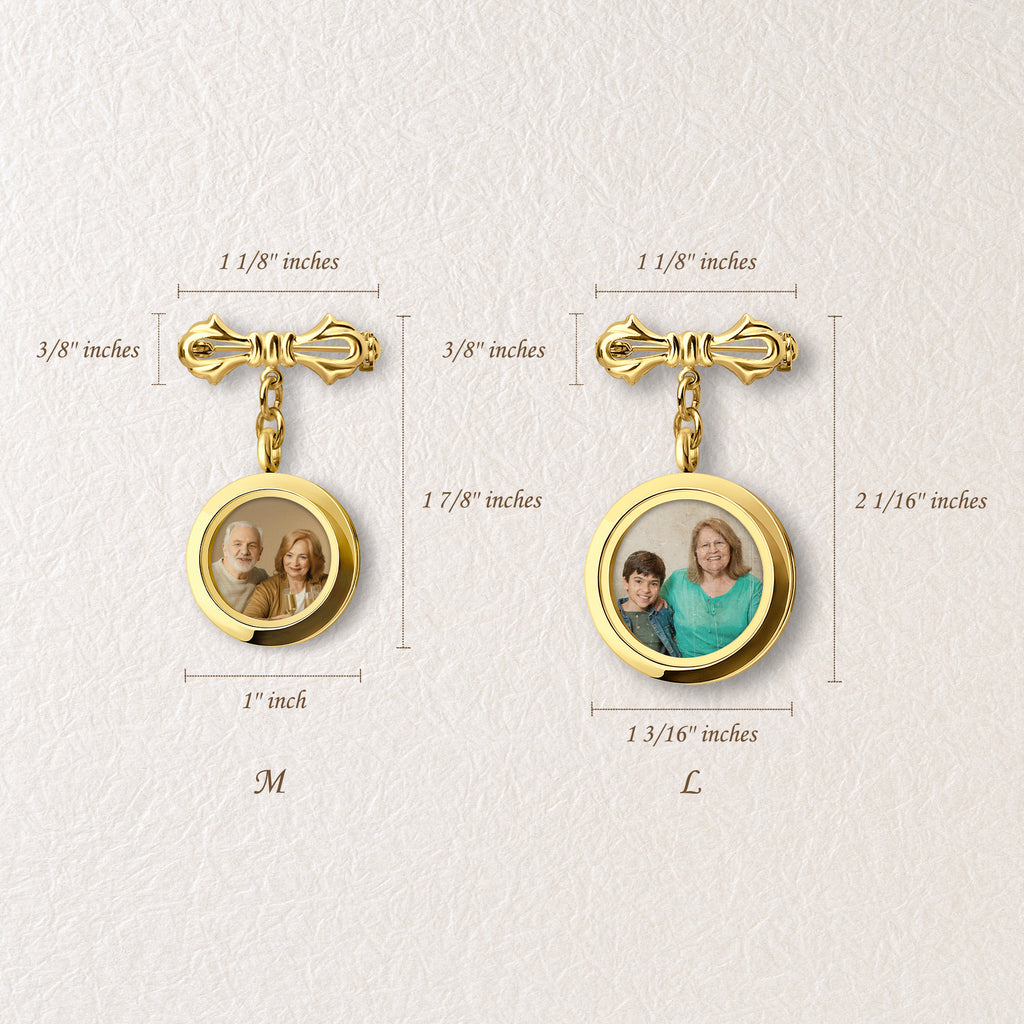 Glass Graduation Photo Locket Lapel Pin