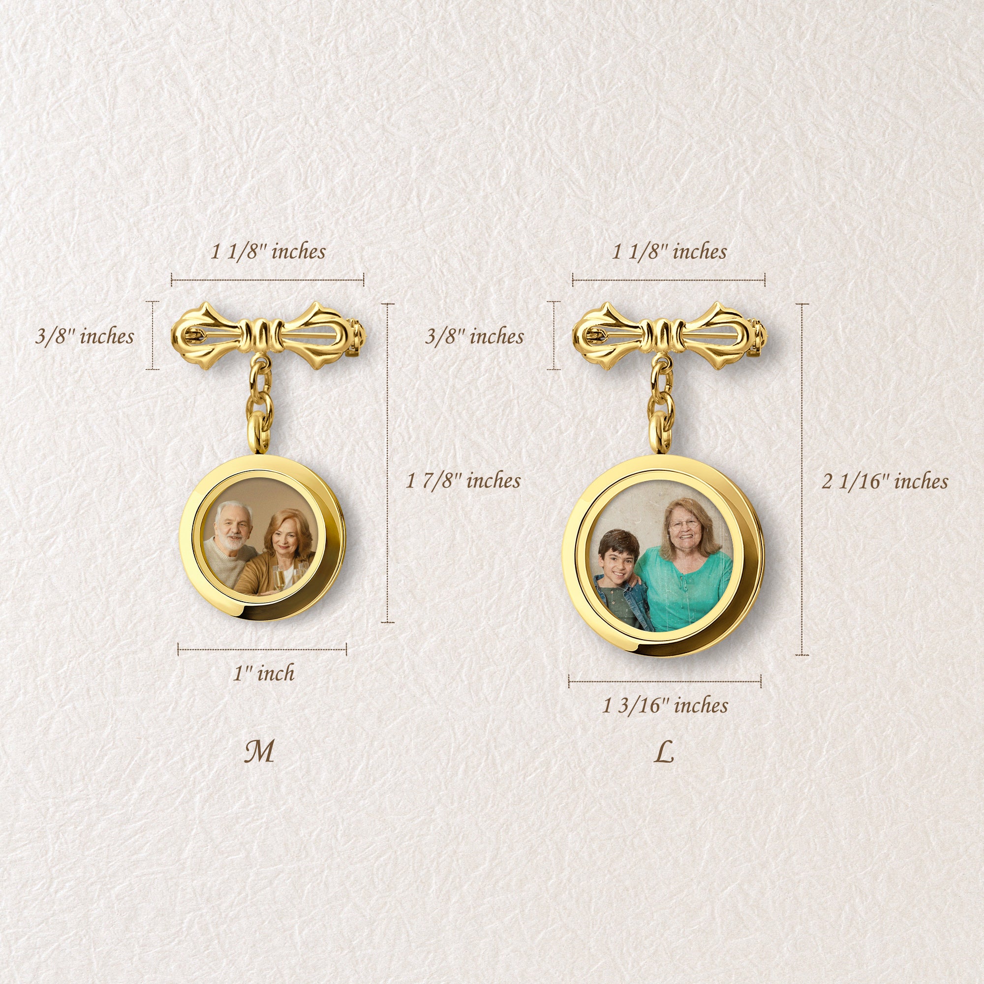 Glass Graduation Photo Locket Lapel Pin