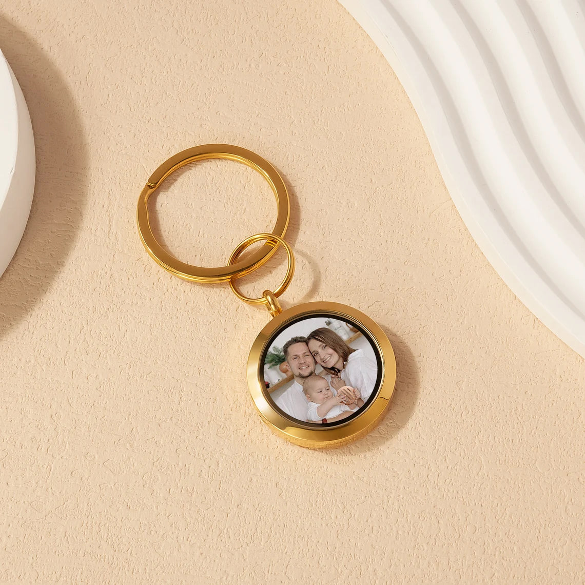 Custom Picture Keyring with Message Photo Locket Key Chain
