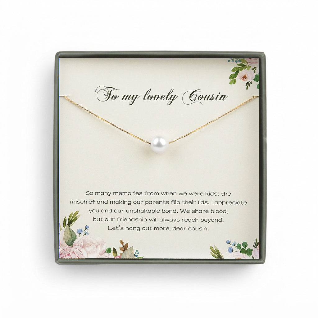 To My Lovely Cousin Card and Freshwater Pearl Necklace Gift Set