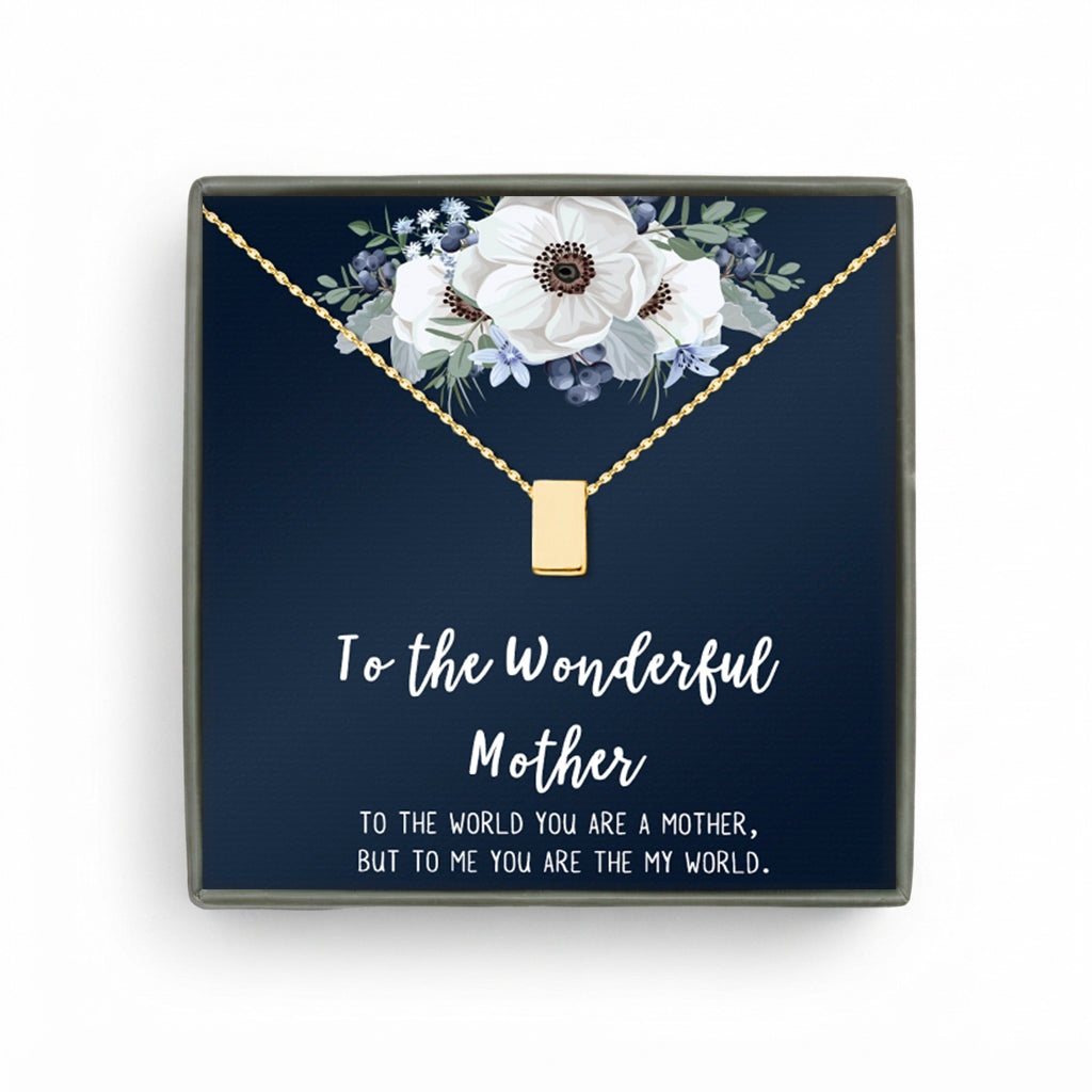 To the Wonderful Mother Card and Cube Necklace