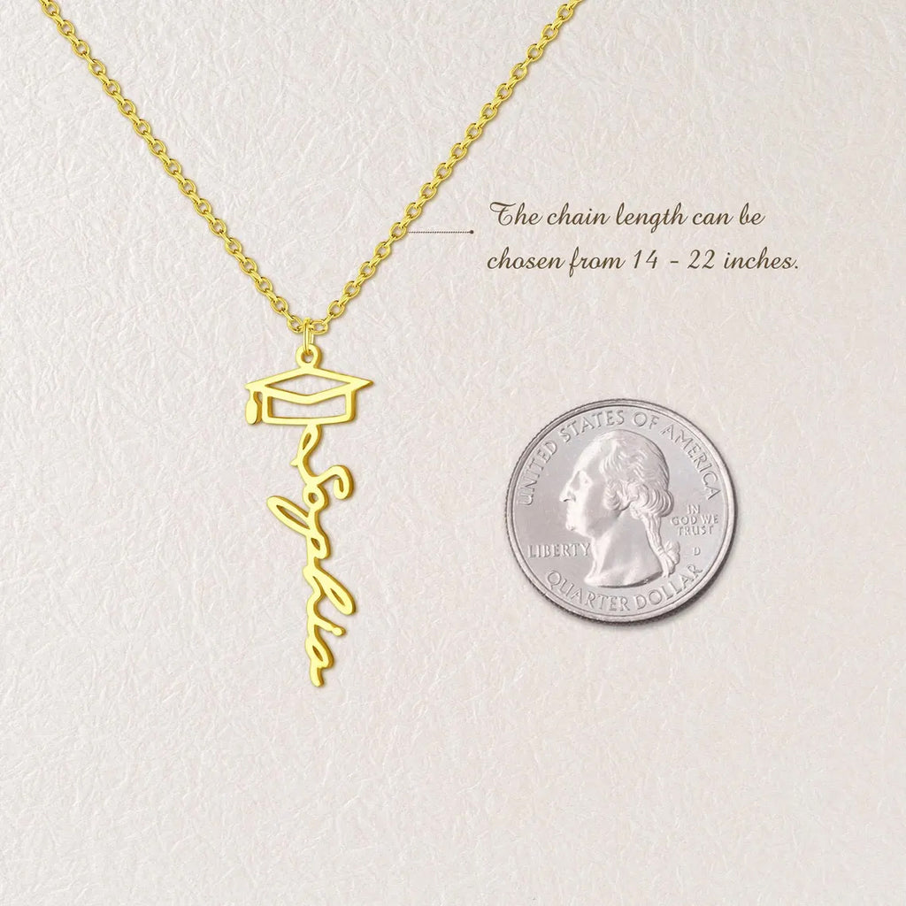 Custom Graduation Cap Name Necklace