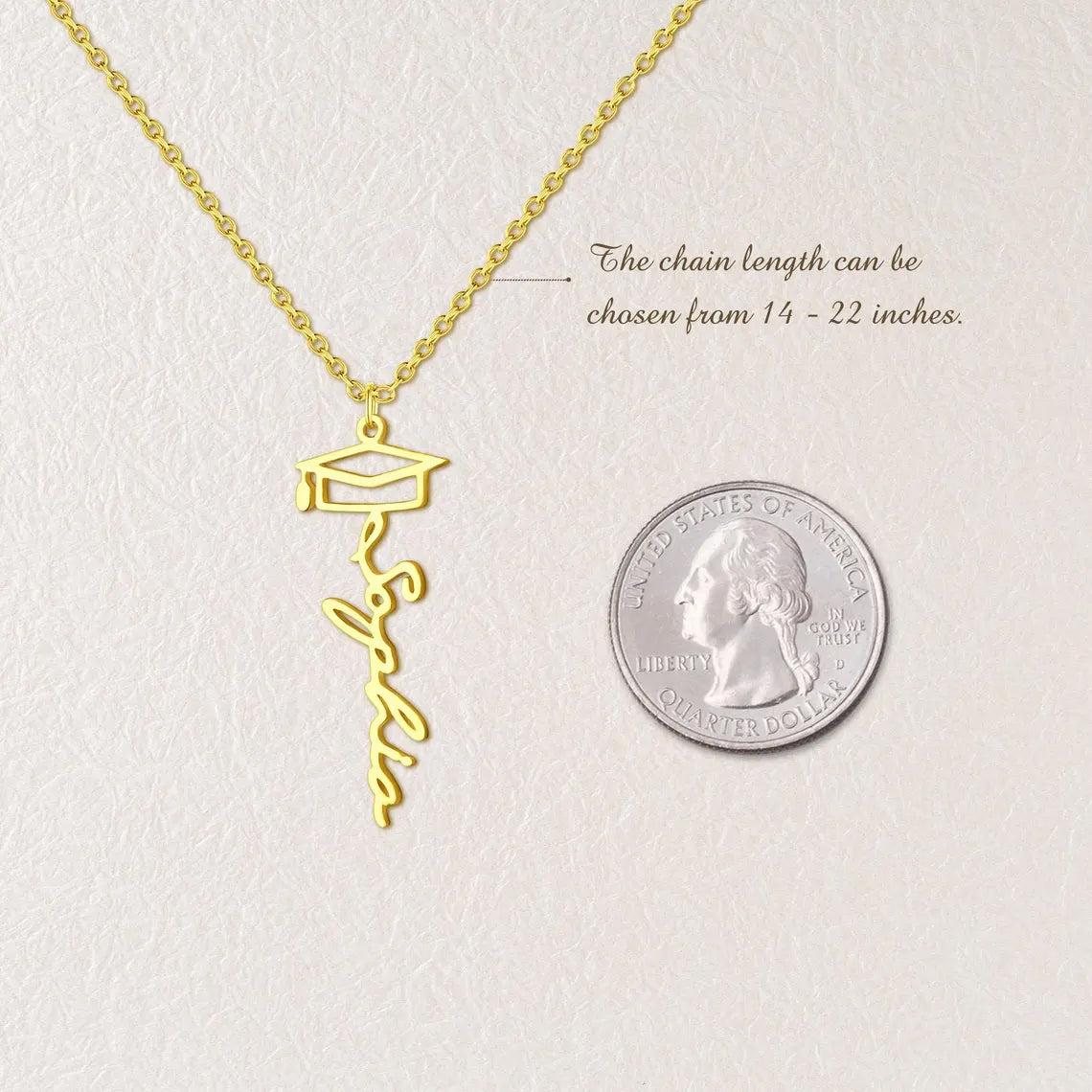 Custom Graduation Cap Name Necklace