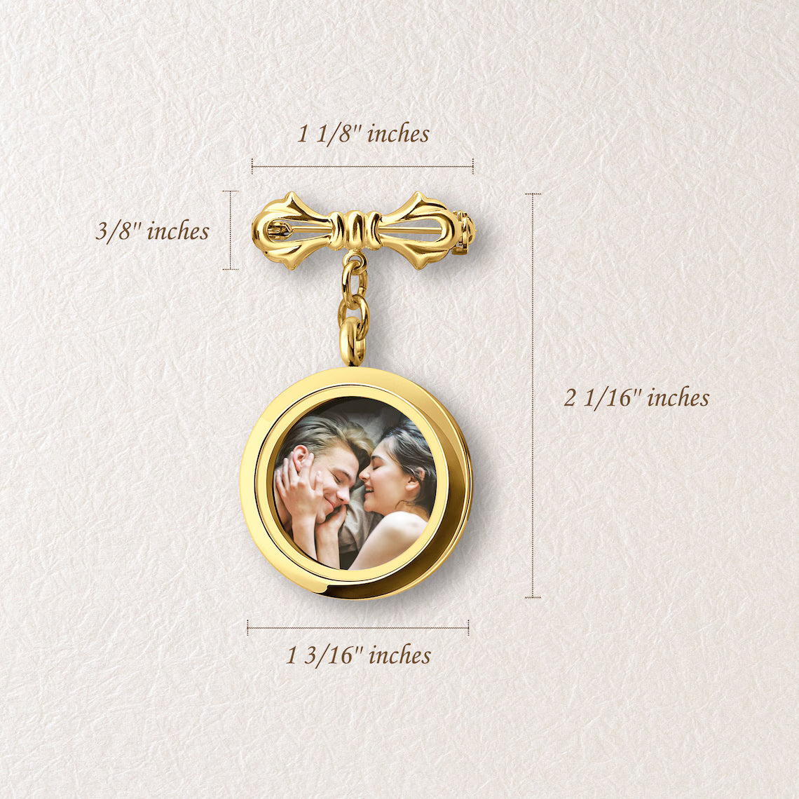 Wedding Lapel Photo Locket Pin
