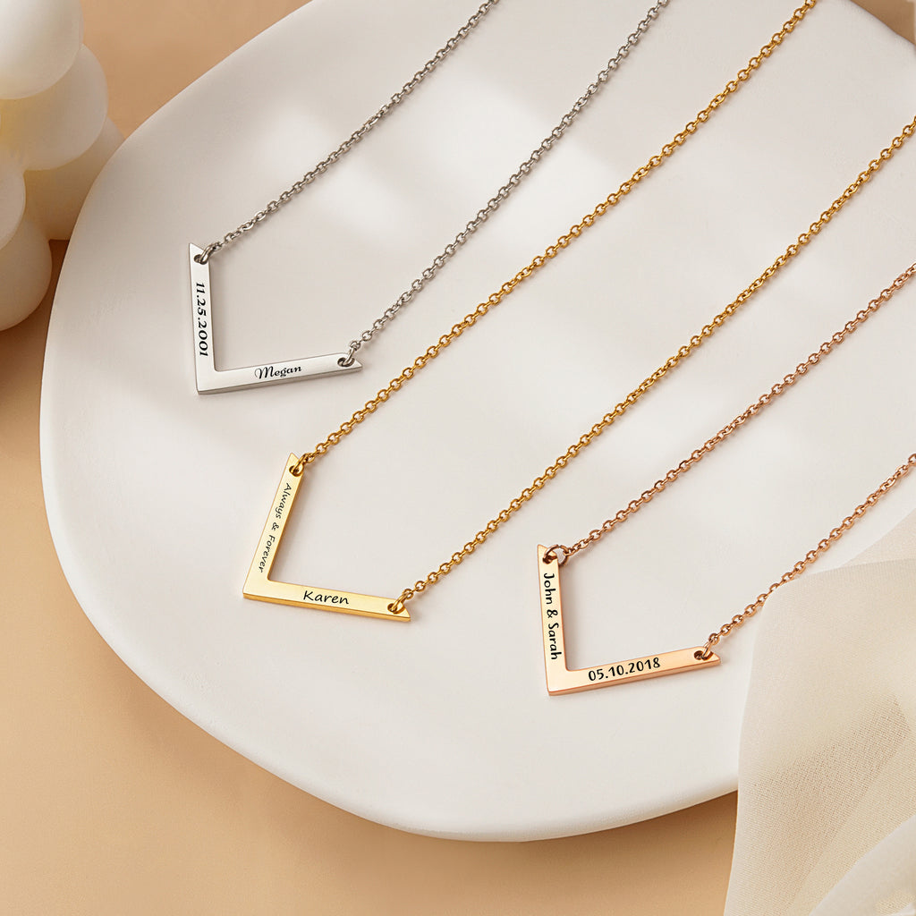 Custom V Bar Necklace