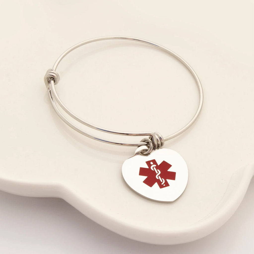 Heart Medical ID Alert Adjustable Bracelet