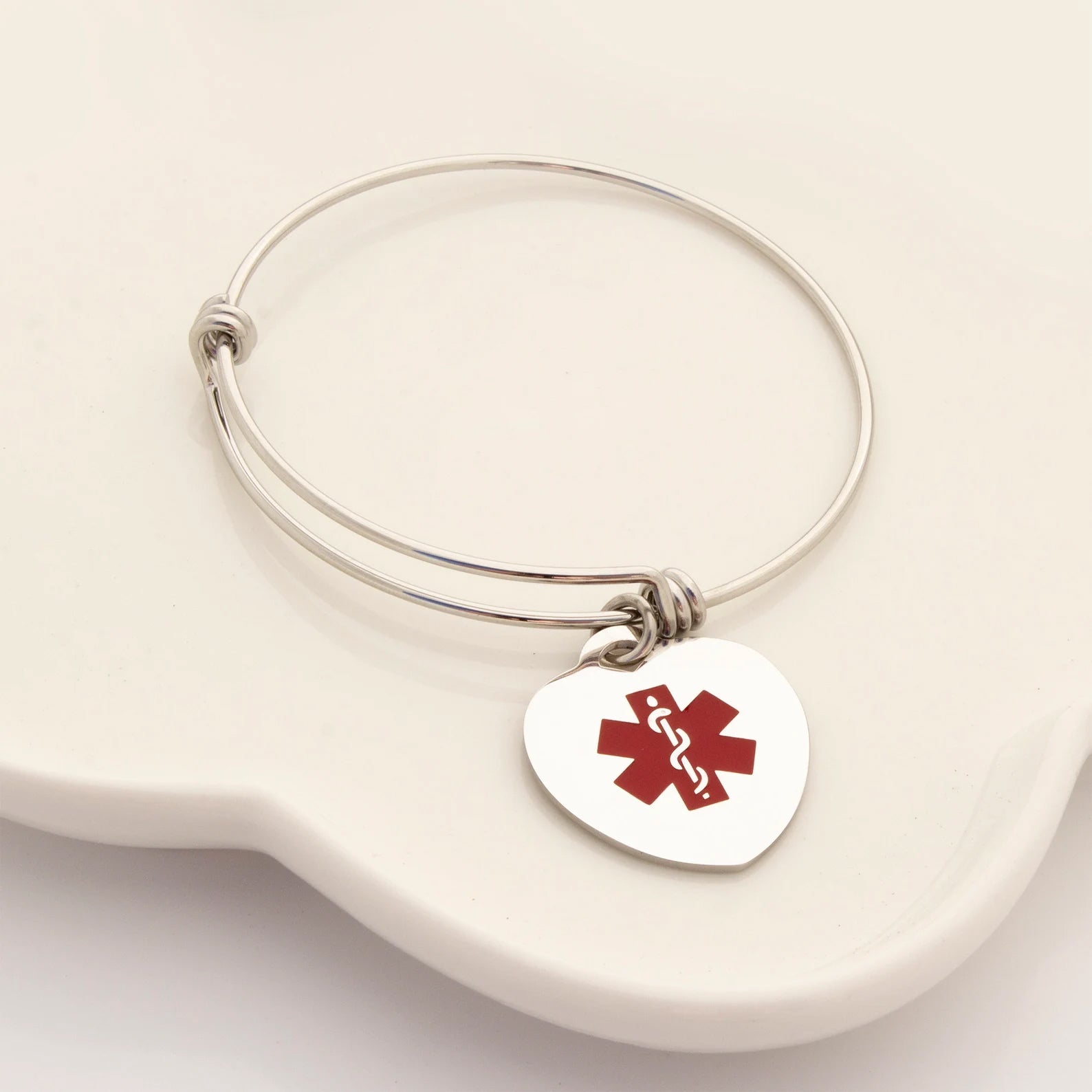 Heart Medical ID Alert Adjustable Bracelet