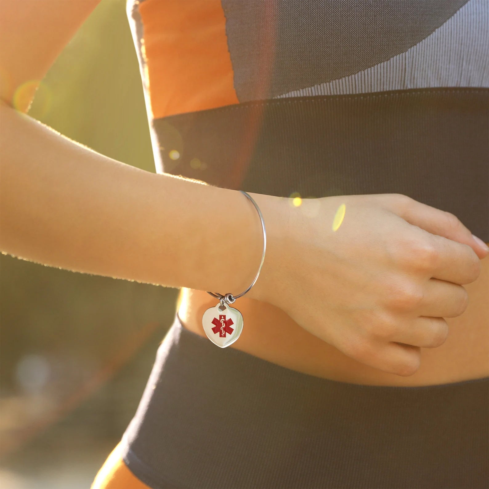 Heart Medical ID Alert Adjustable Bracelet