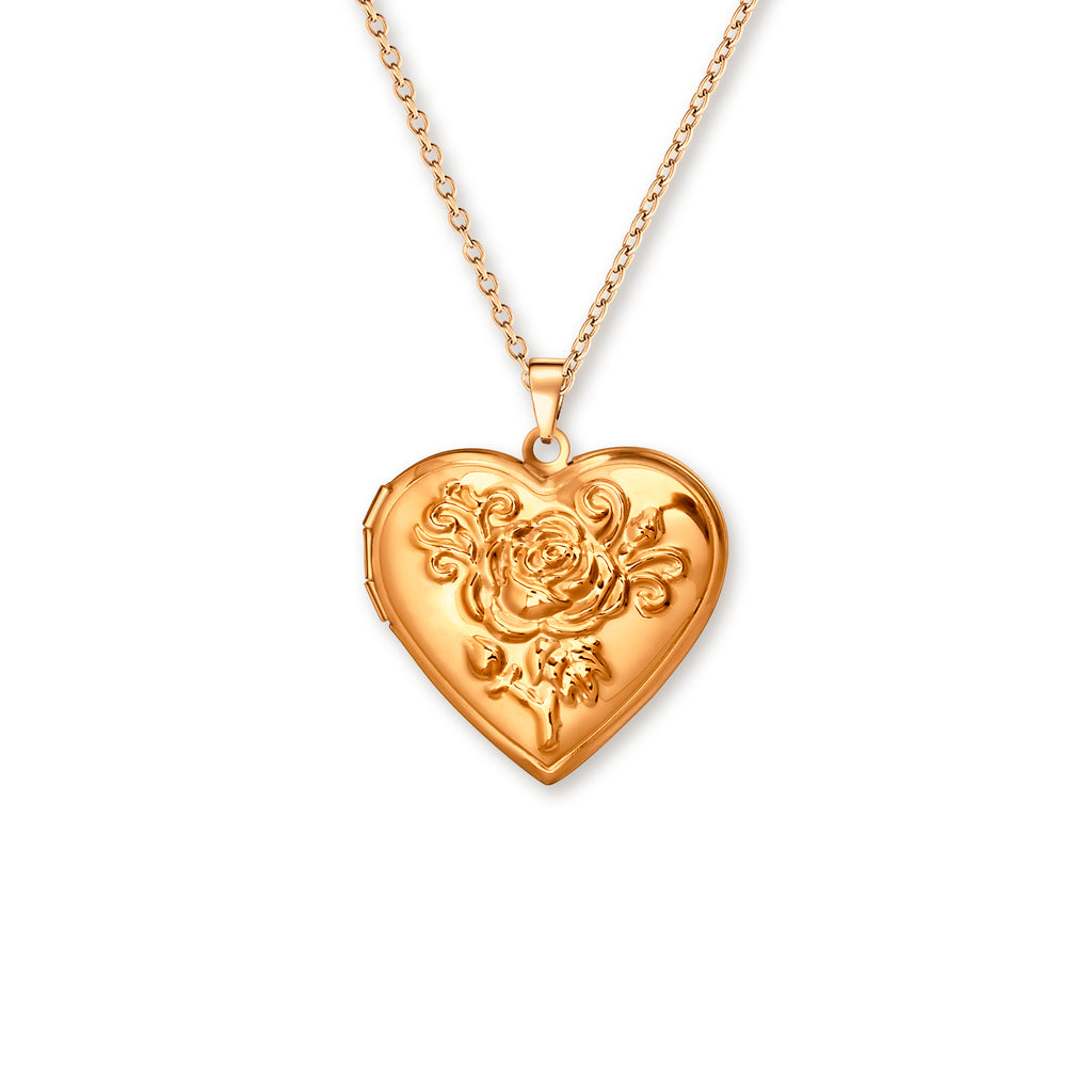 Custom Rose Pet Photo Heart Locket