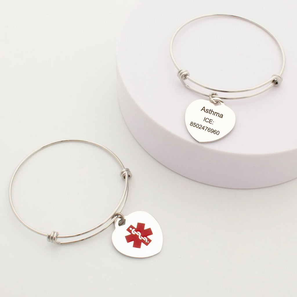 Heart Medical ID Alert Adjustable Bracelet