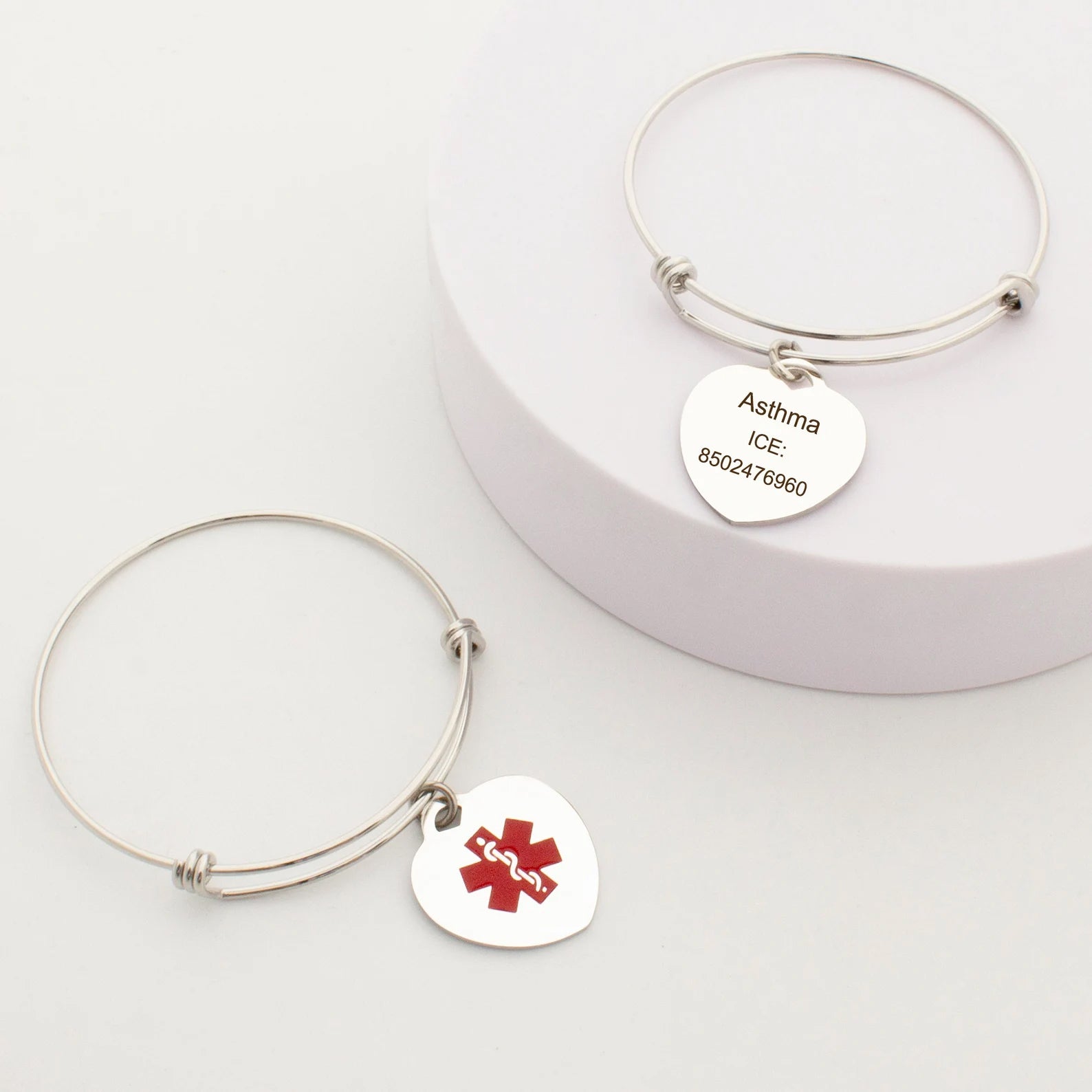 Heart Medical ID Alert Adjustable Bracelet