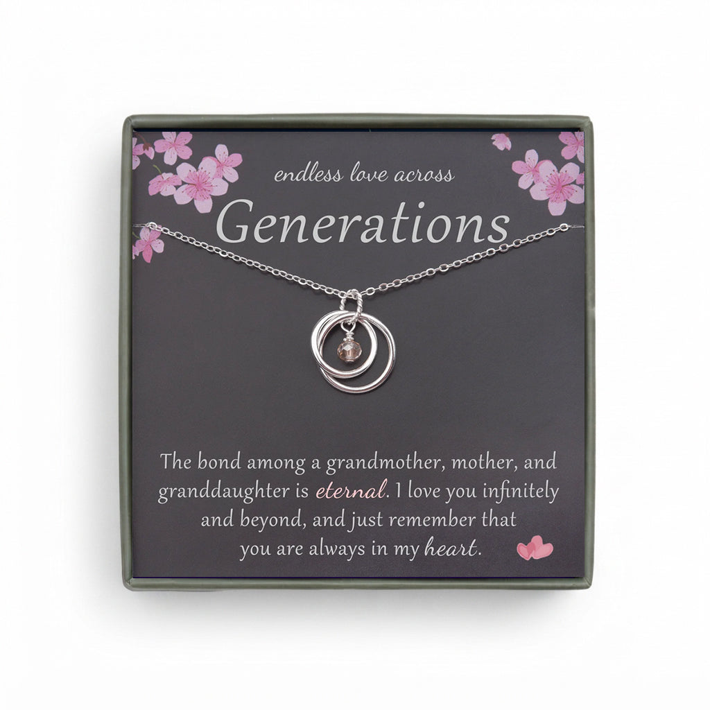 "Endless Love Across Generations" Card and Infinity Necklace
