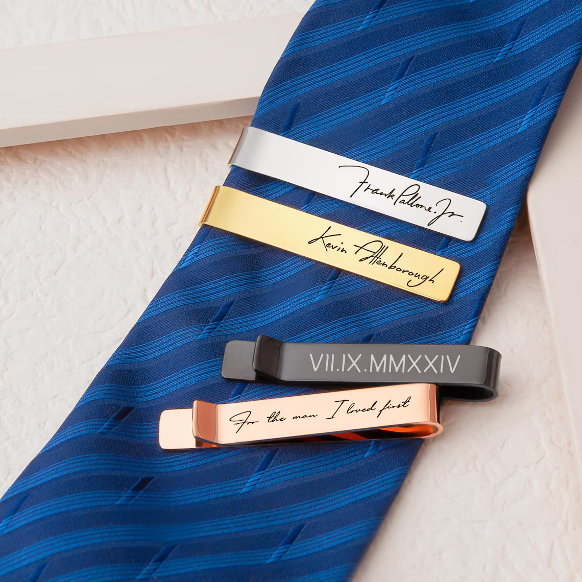 Custom Handwriting Engraved Tie Clip